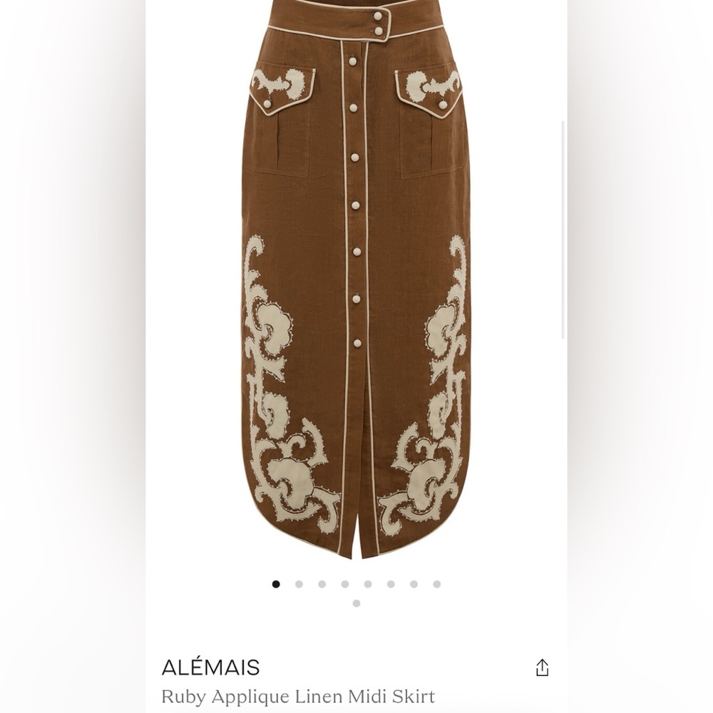 ISO 
Alémais
Brown Linen Midi Skirt